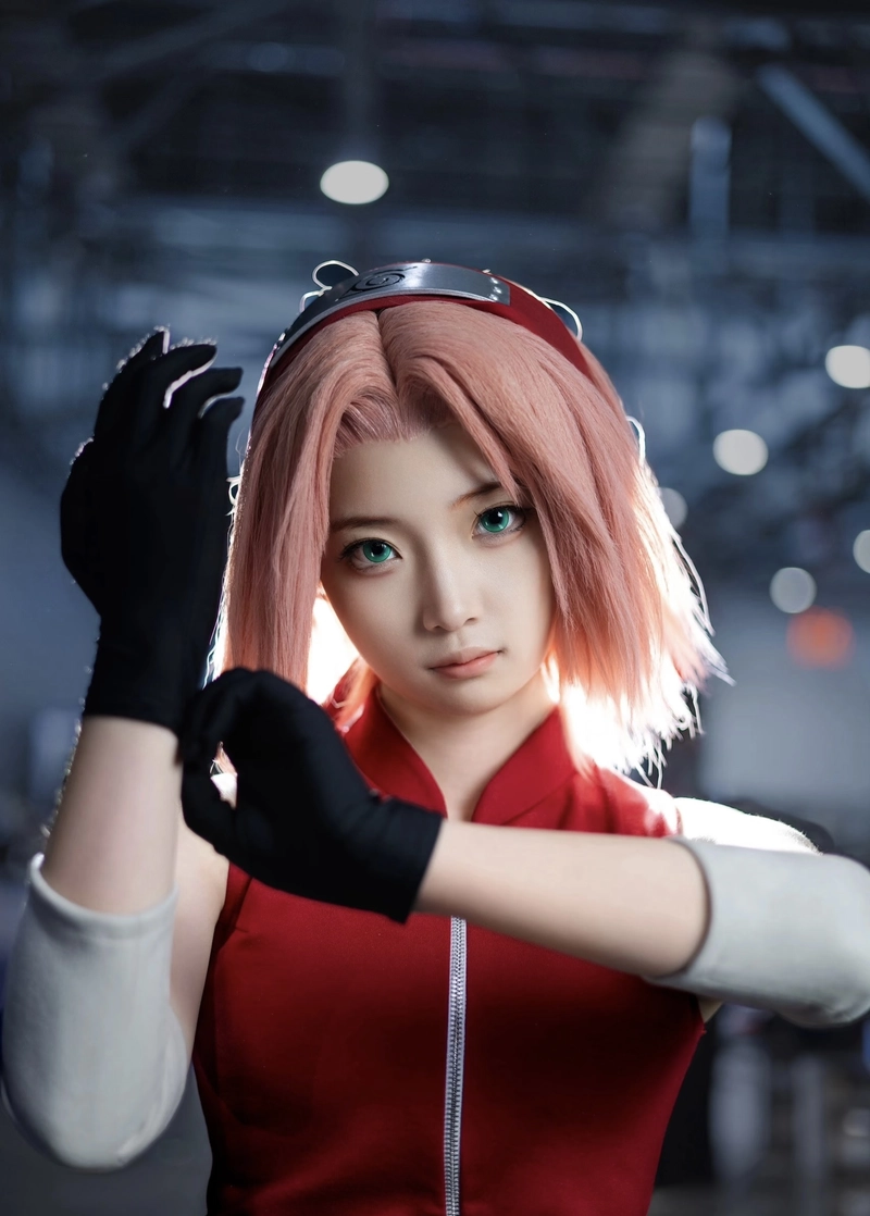 Ảnh cosplay Sakura tóc hồng rất đẹp