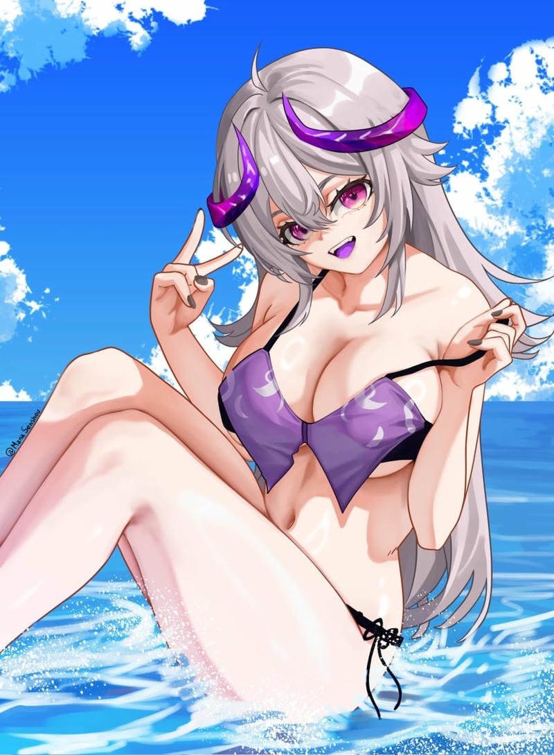 Ảnh gái anime mặc bikini bốc lửa