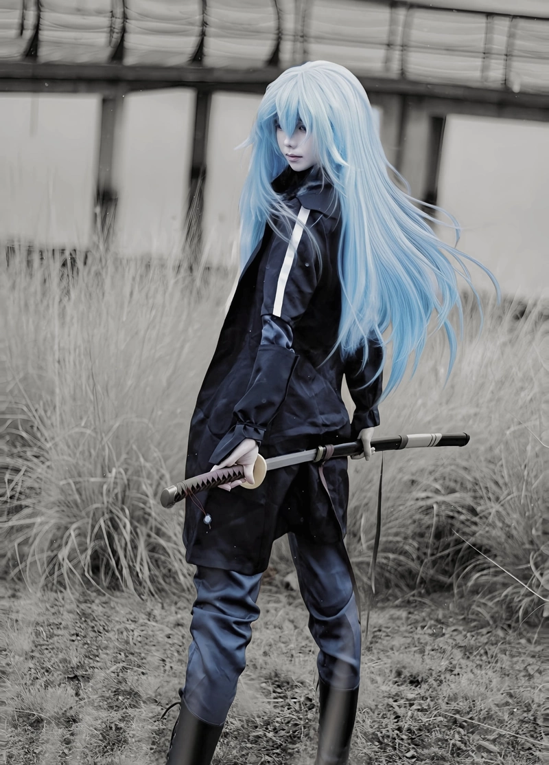 Ảnh góc chụp nghiêng làm nổi Rimuru cosplay