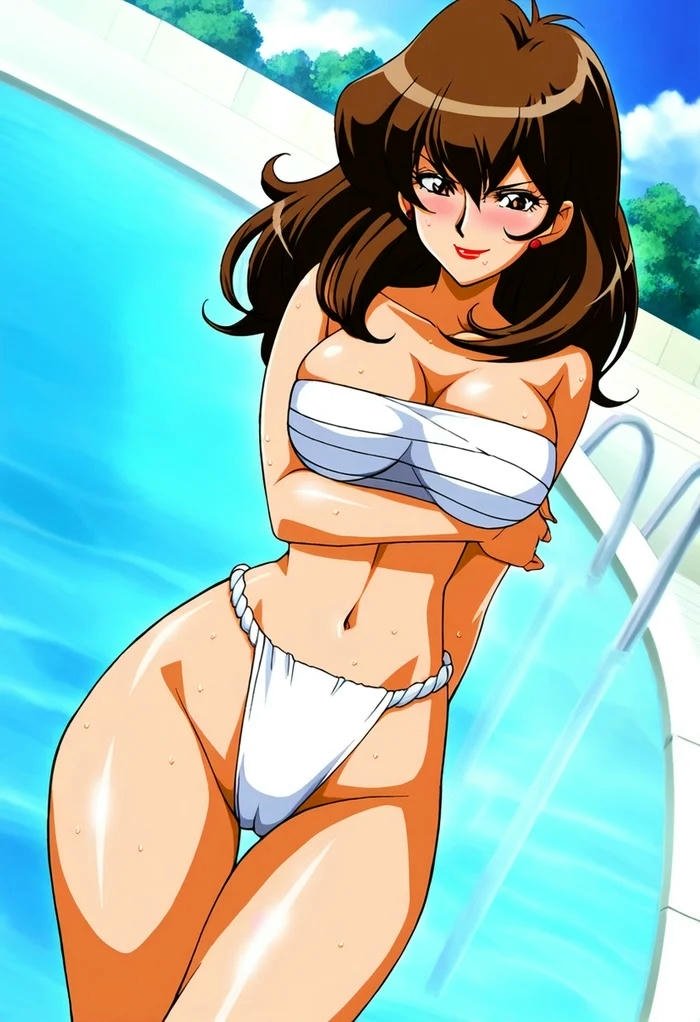 Ảnh hentai Fujiko Mine tất đùi dâm đãng dạng chân rộng mở