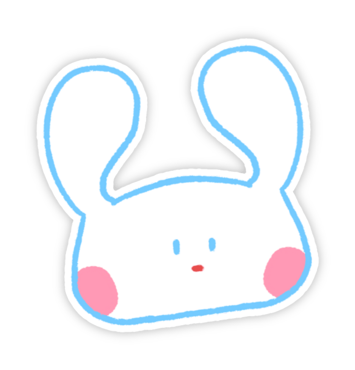 Ảnh nhãn dán dễ thương thỏ trắng nhìn vui