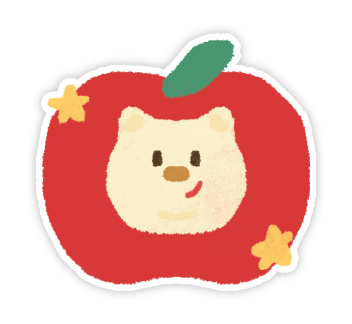 Ảnh nhãn dán quả táo đáng yêu