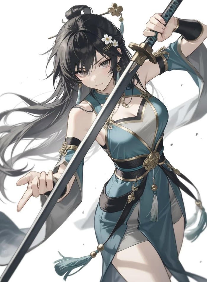 Ảnh nhân vật nữ anime cầm kiếm