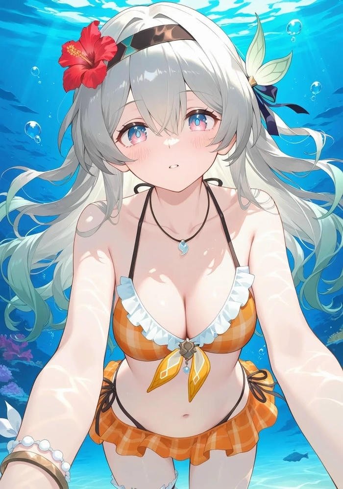 Ánh nhìn cuốn hút của gái anime mlem trong tranh vẽ