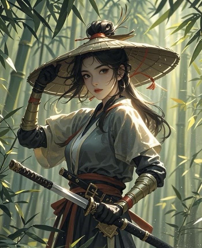 Ảnh nữ cầm kiếm phong thái anime