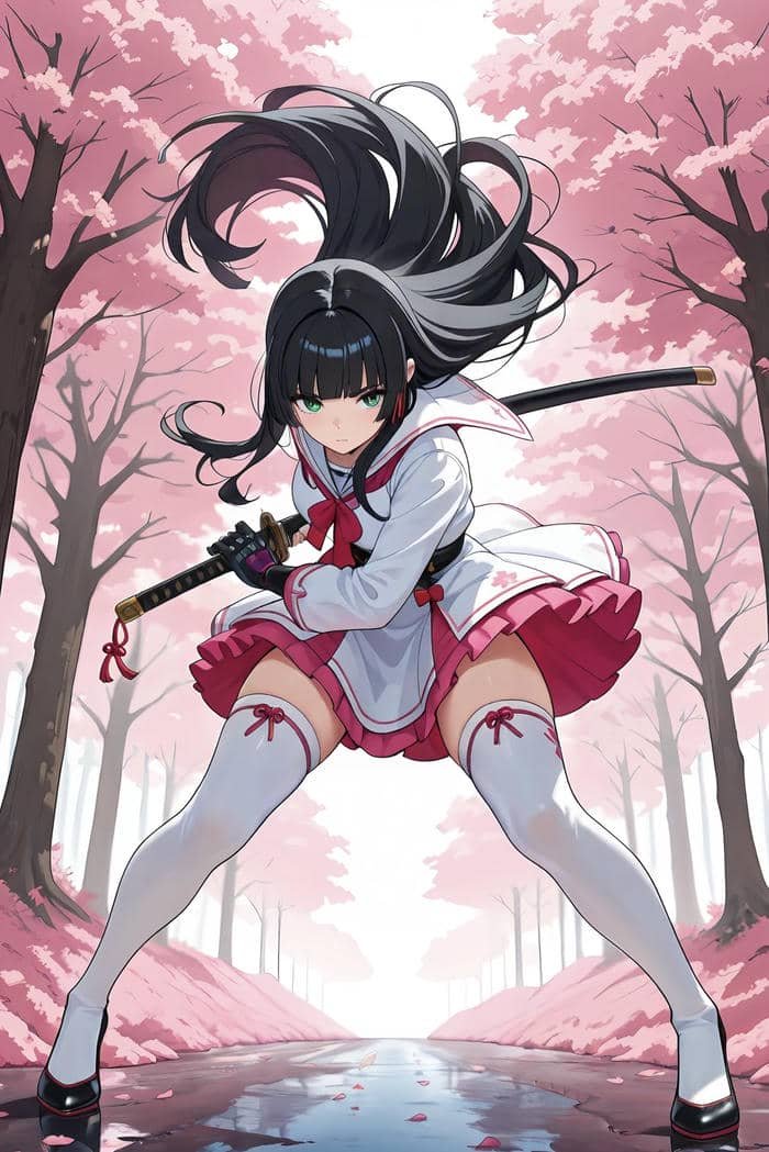 Ảnh nữ chiến binh cầm kiếm anime