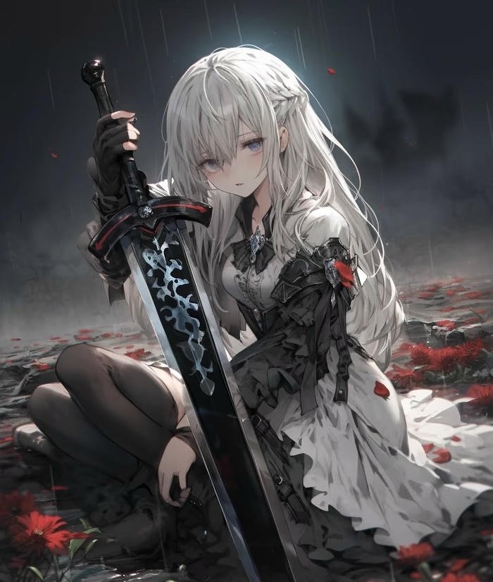 Ảnh nữ kiếm sĩ anime đầy khí chất