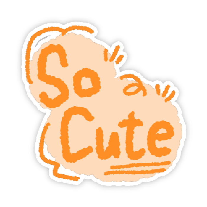 Ảnh sticker chữ cute màu vàng