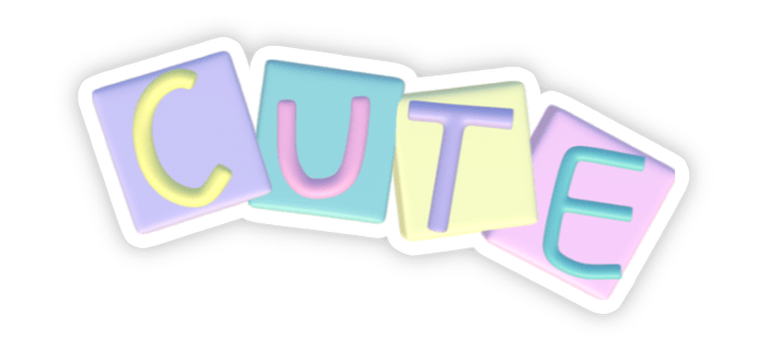 Ảnh sticker cute chữ trong ô