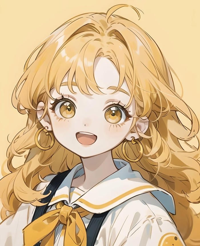 Bức ảnh anime tóc vàng cá tính