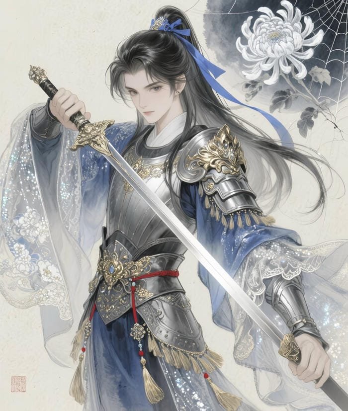 Bức ảnh cầm kiếm anime nam