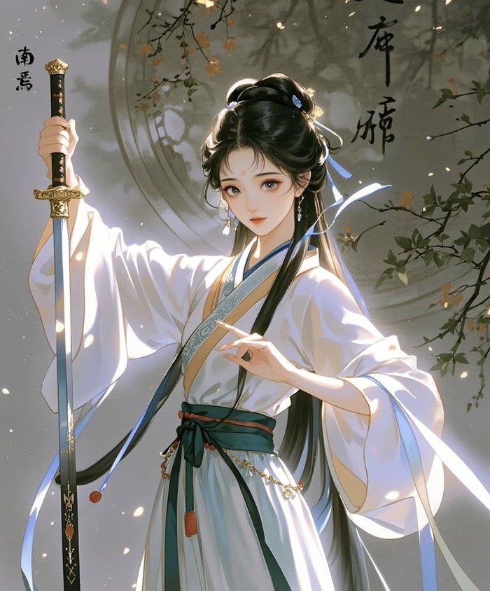 Bức ảnh nữ anh hùng anime cầm kiếm