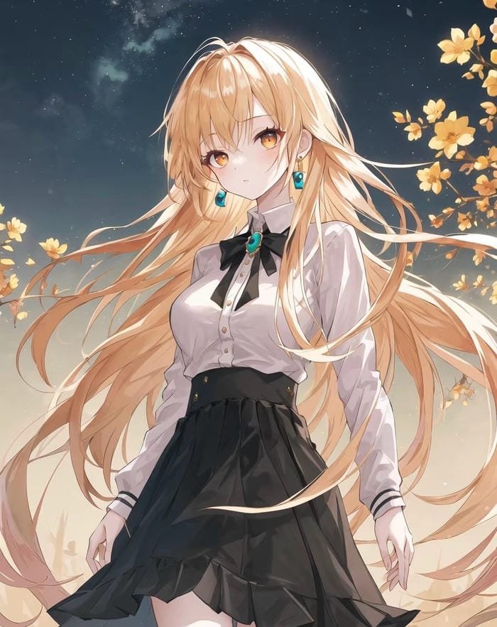 Bức ảnh tóc vàng anime cuốn hút