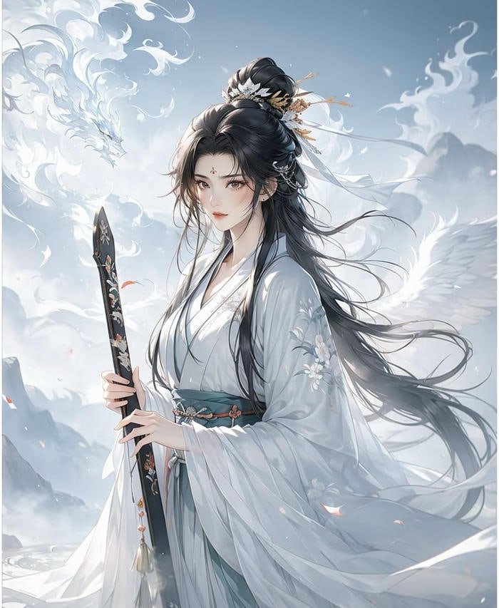 Bức hình anime nữ cầm kiếm mạnh