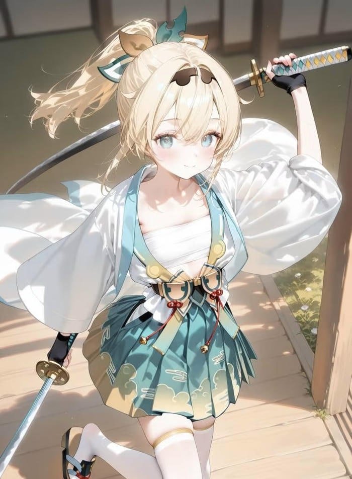 Bức hình anime nữ với thanh kiếm