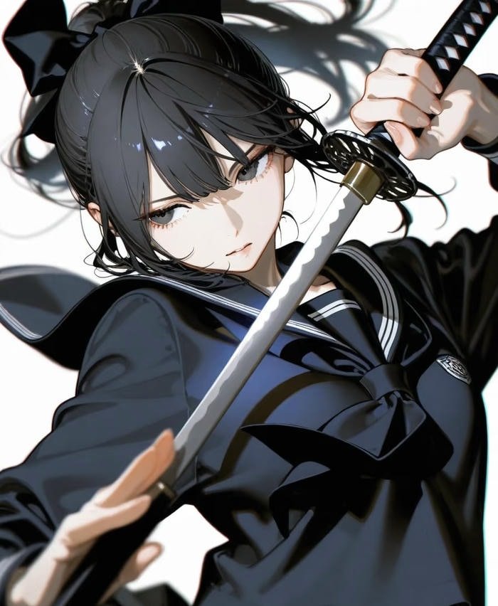 Bức hình nữ anh hùng anime kiếm