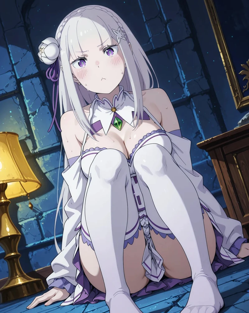 Emilia hentai anime cô gái tóc bạc cực kỳ hot