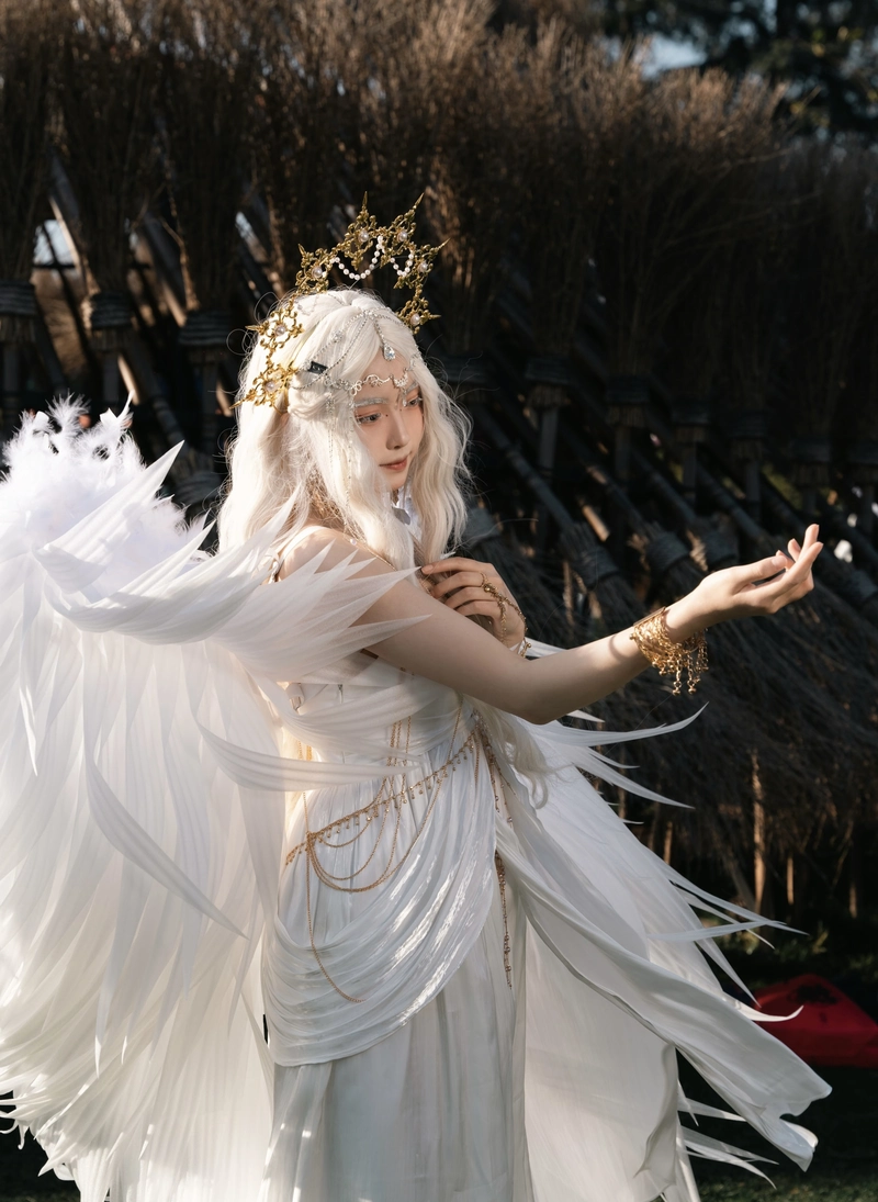 Gái xinh cosplay thiên thần màu sắc nhẹ nhàng