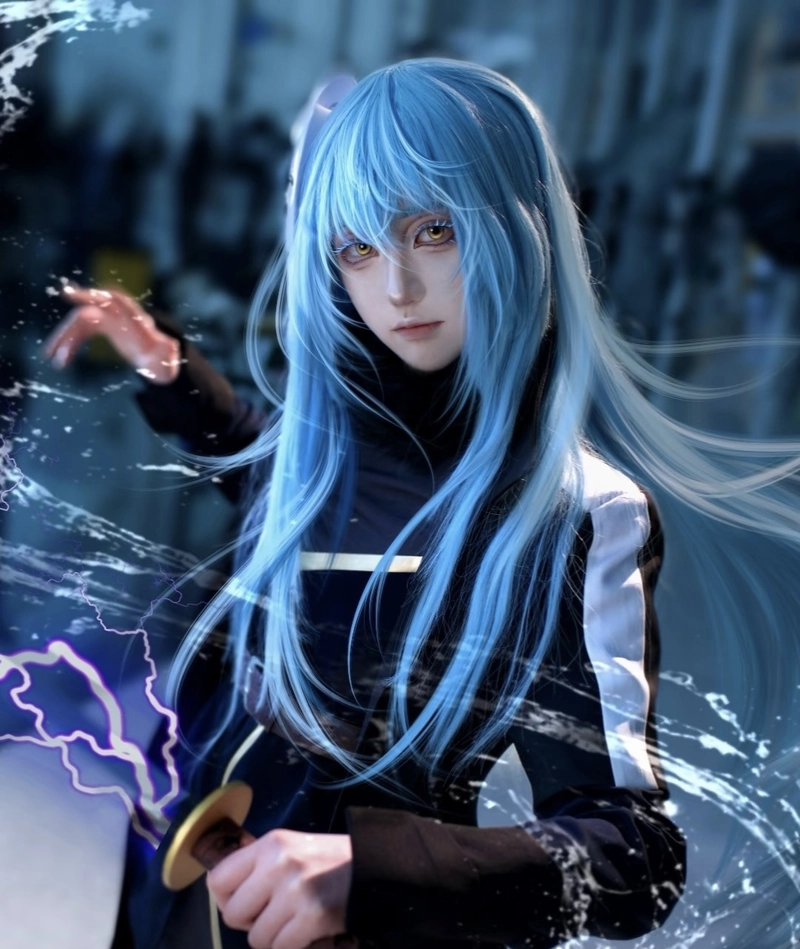 Hình ảnh Rimuru cosplay nổi bật trong khung hình