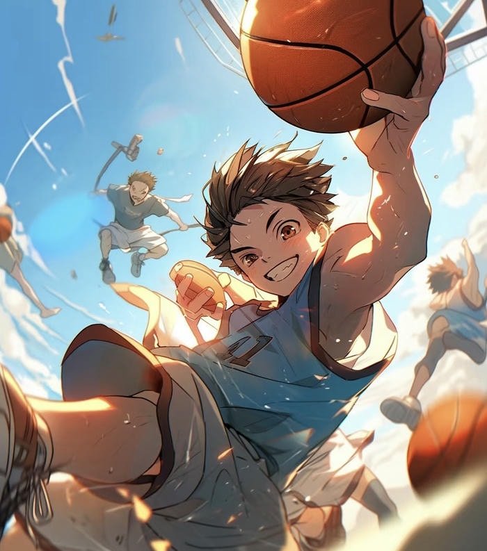 Hình ảnh anime bóng rổ ánh sáng đẹp