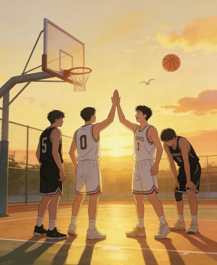 Hình ảnh anime bóng rổ sân đấu
