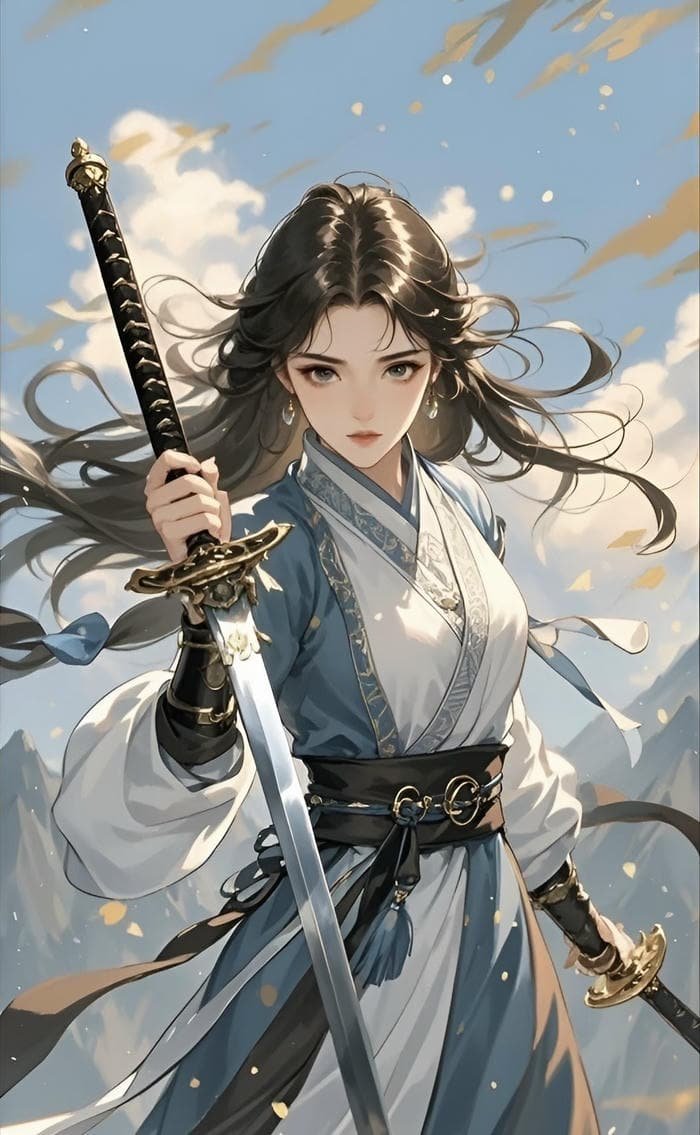 Hình ảnh anime kiếm sĩ nữ cá tính