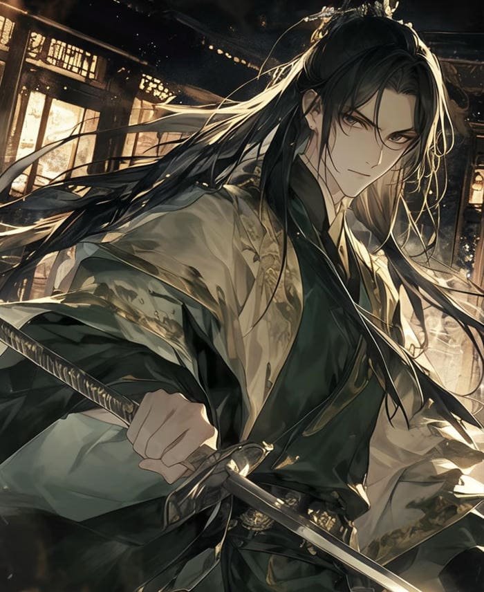 Hình ảnh anime nam cầm kiếm mạnh mẽ