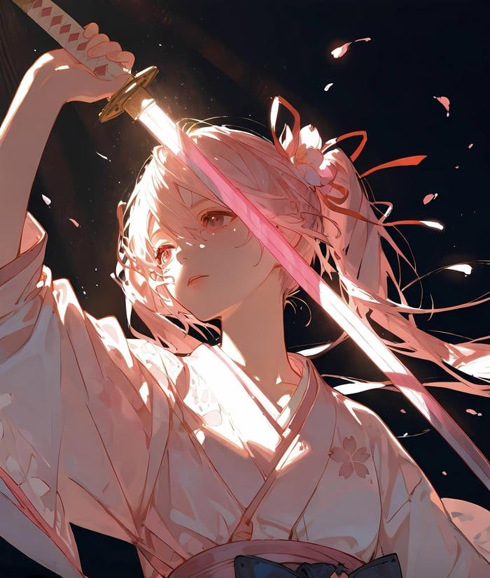 Hình ảnh anime nữ chiến binh kiếm