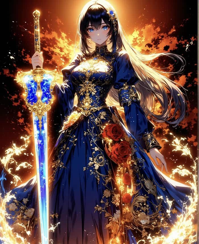 Hình ảnh anime nữ kiếm sĩ mạnh mẽ