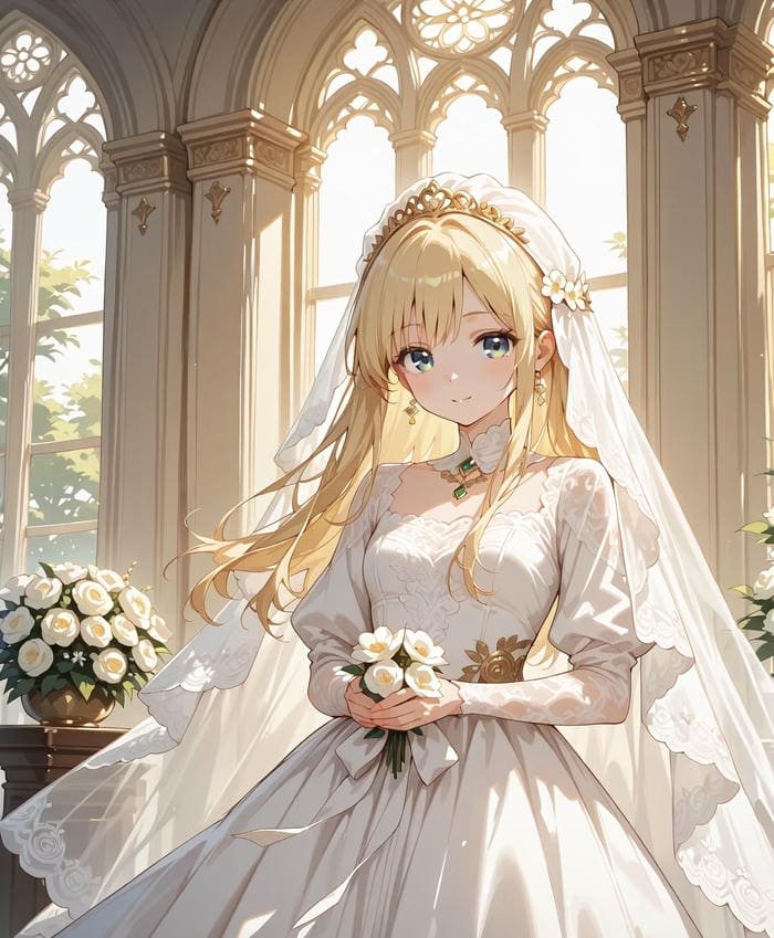 Hình ảnh anime tóc vàng thu hút ánh nhìn