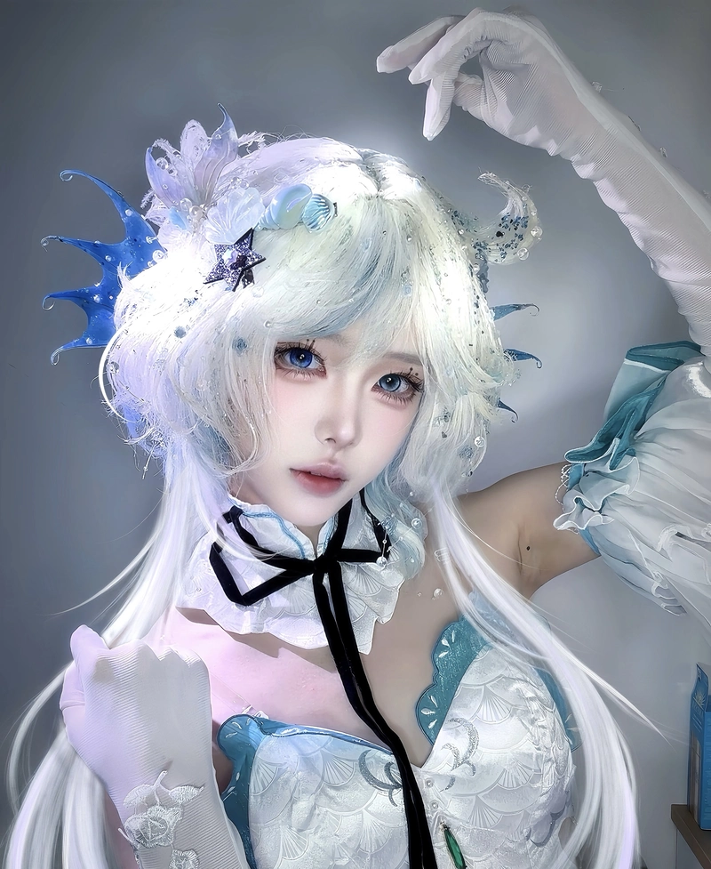Hình ảnh biểu cảm gương mặt cổ trang cosplay rõ nét