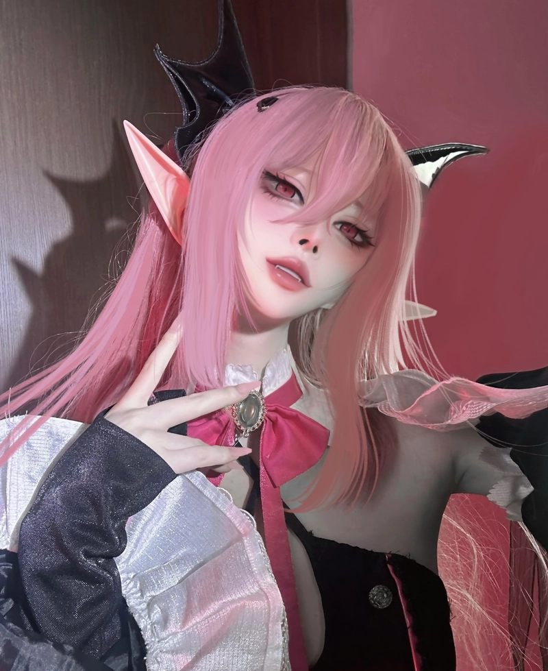 Hình ảnh chi tiết cổ áo cổ trang cosplay được thể hiện rõ