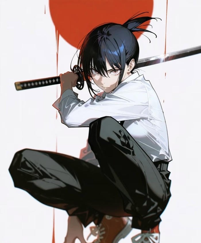 Hình ảnh nam anime cầm kiếm katana