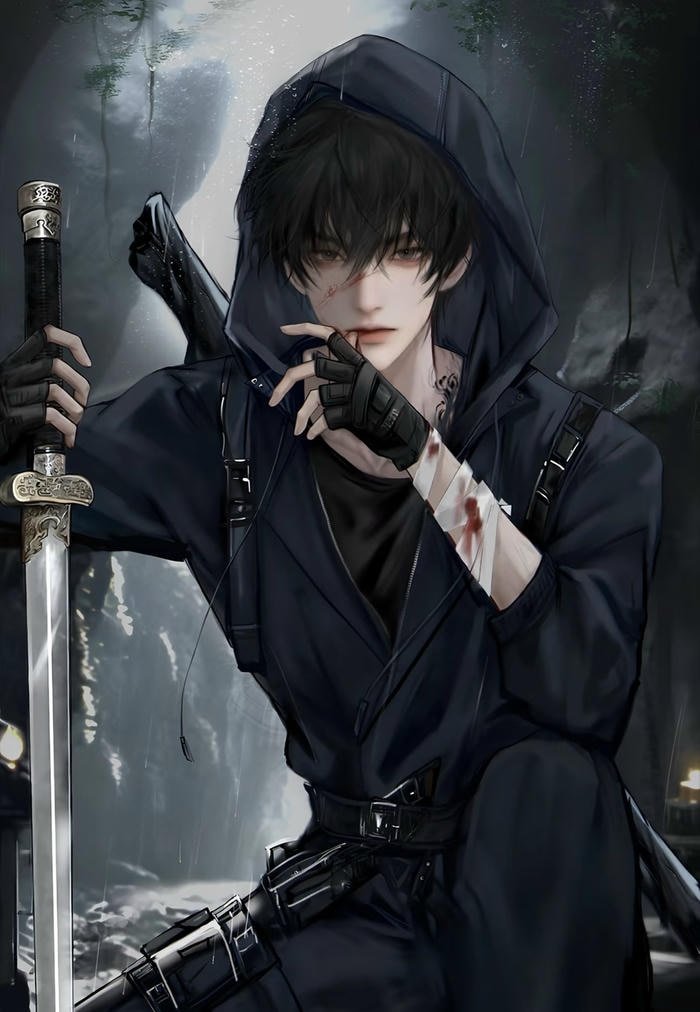 Hình ảnh nam cầm kiếm katana phong cách anime