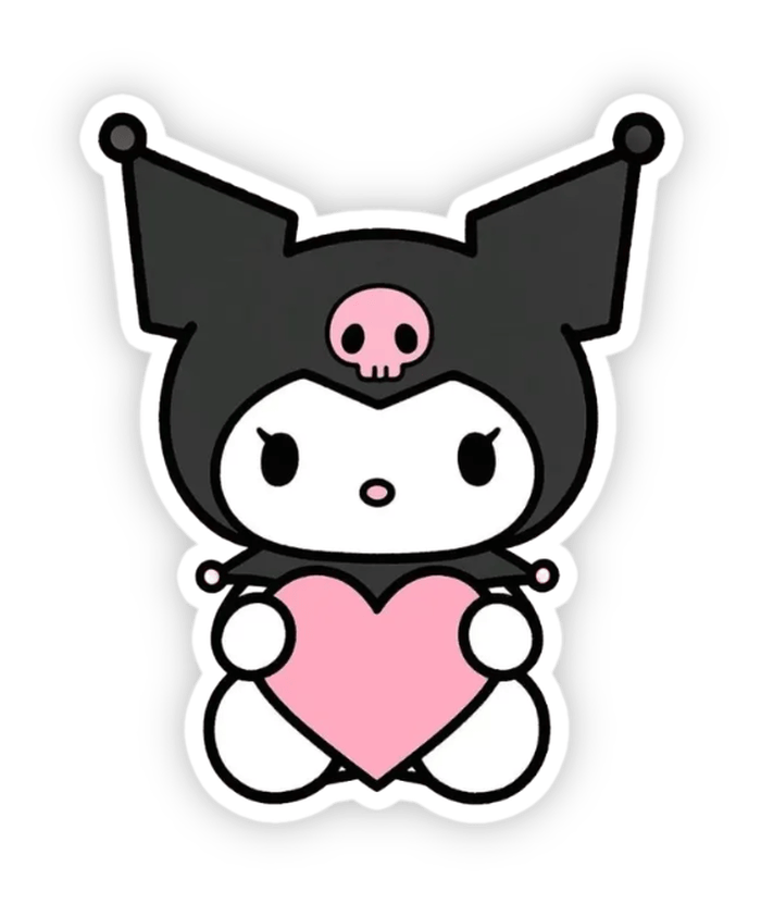 Hình ảnh nhãn dán Kurumi ôm trái tim
