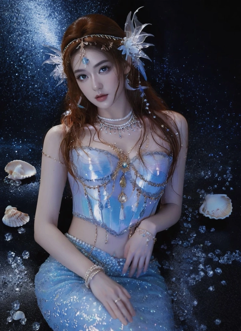 Hình ảnh trang phục đuôi cá nàng tiên cá cosplay với chi tiết rõ