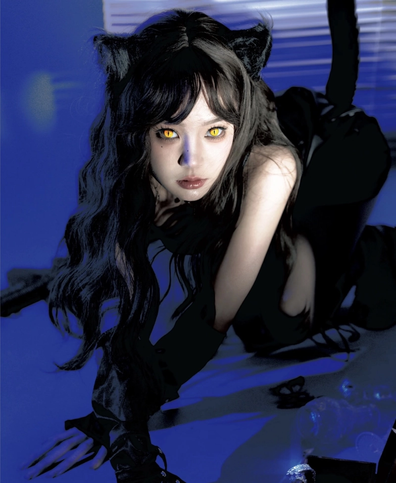 Hình ảnh trang phục mèo cosplay với màu sắc dịu nhẹ