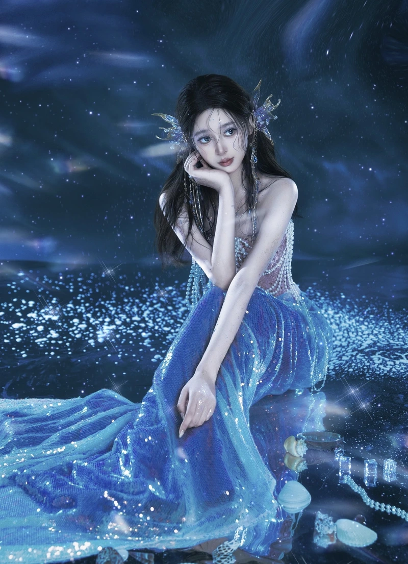 Hình góc chụp gần nàng tiên cá cosplay rõ từng chi tiết