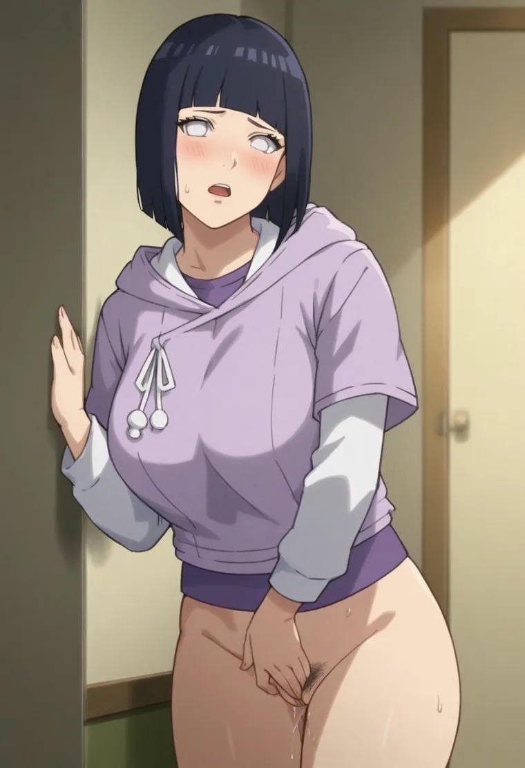 Hình hentai Hinata chân dài mở rộng phô bày hàng dâm loạn