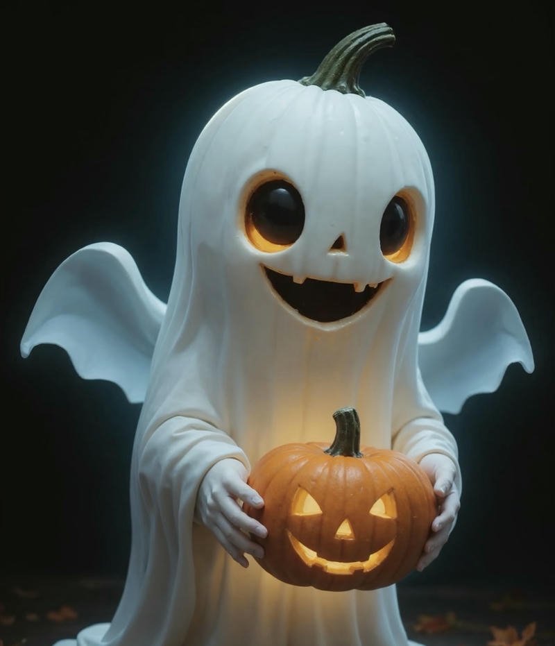 Hình ma hoạt hình chibi kinh dị trong đêm