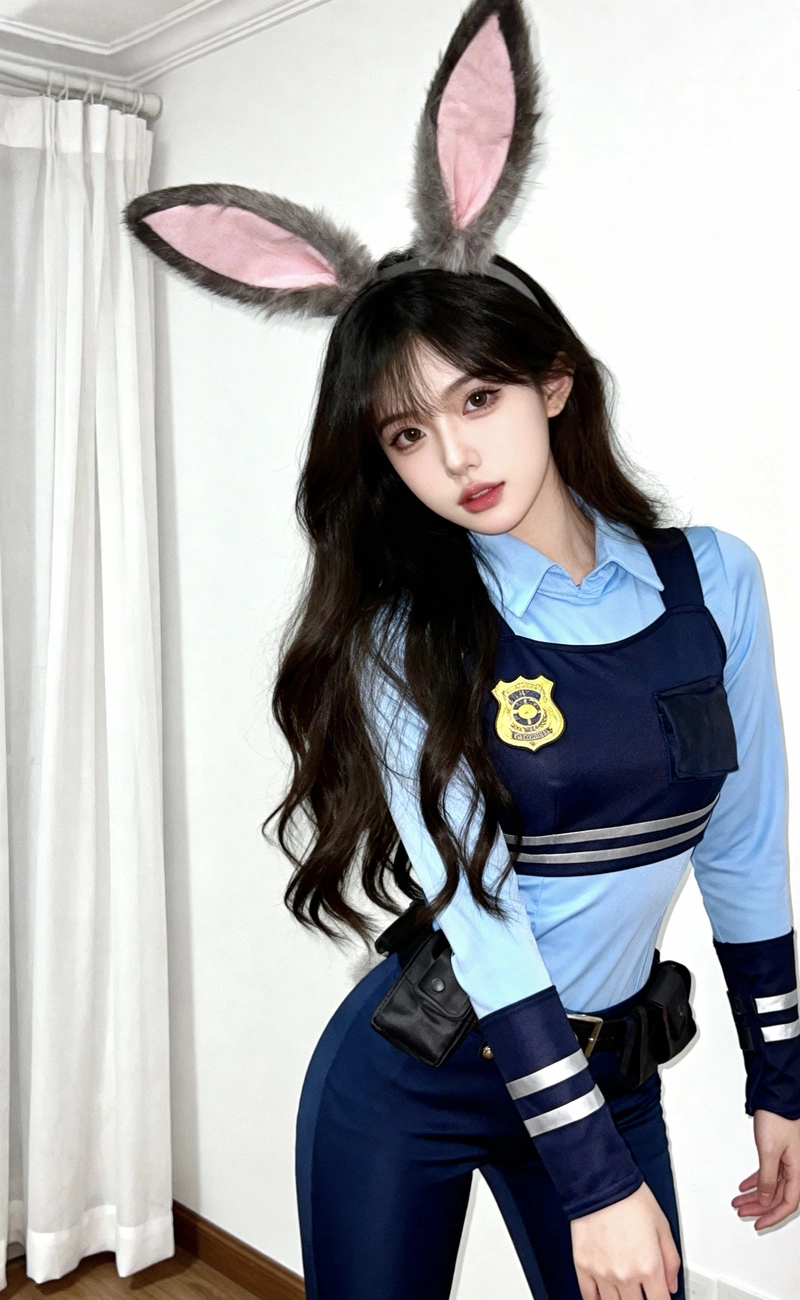 Hình tai thỏ cosplay dễ thương với phụ kiện mềm mại