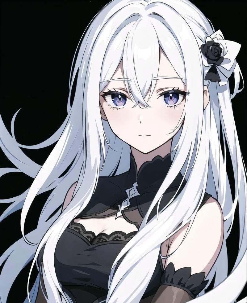 Phối hợp màu sắc làm ảnh anime girl tóc trắng nổi bật