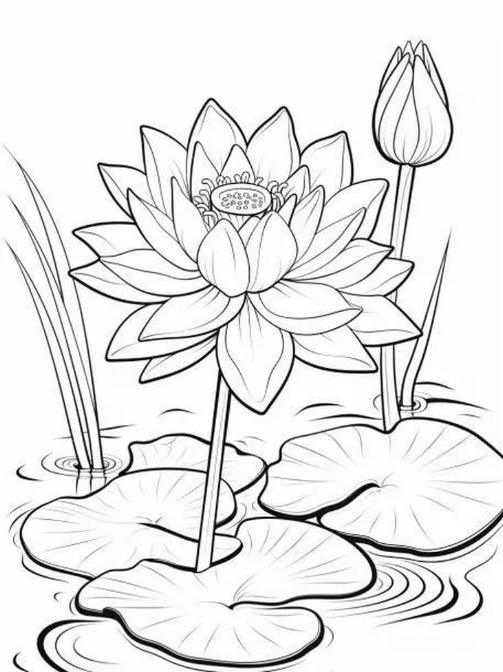 Tranh tô màu hoa sen giúp luyện khéo tay