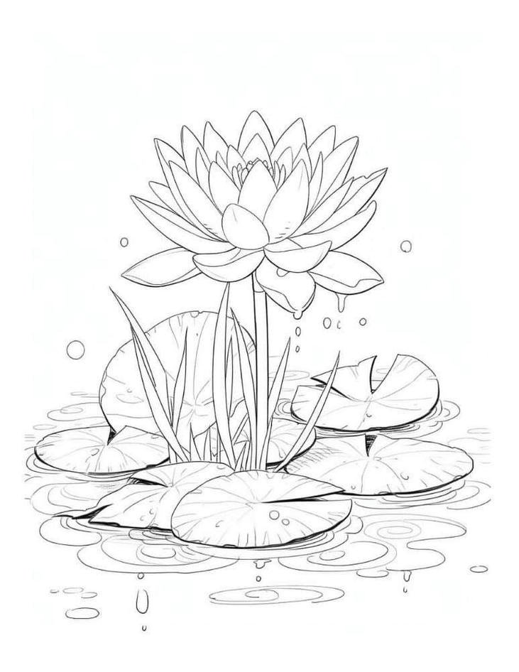 Tranh tô màu hoa sen phổ biến
