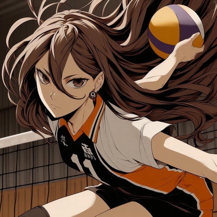 ảnh anime bóng chuyền phong thái xinh