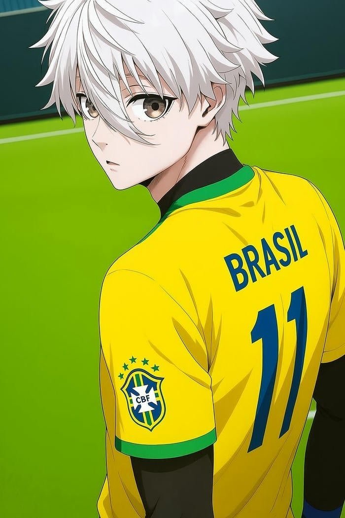 ảnh anime bóng đá mặc áo vàng