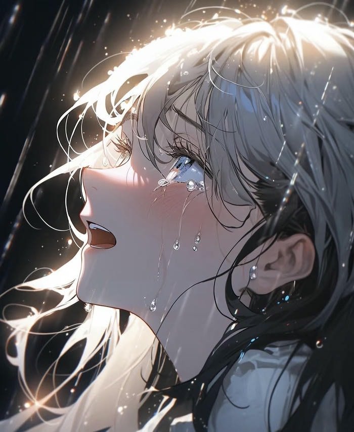 ảnh anime buồn ánh nhìn mệt