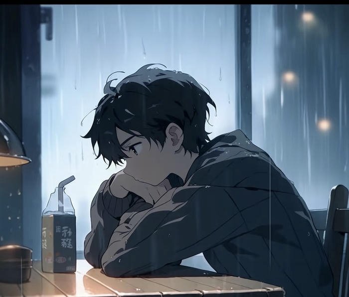 ảnh anime buồn ngồi bên cửa