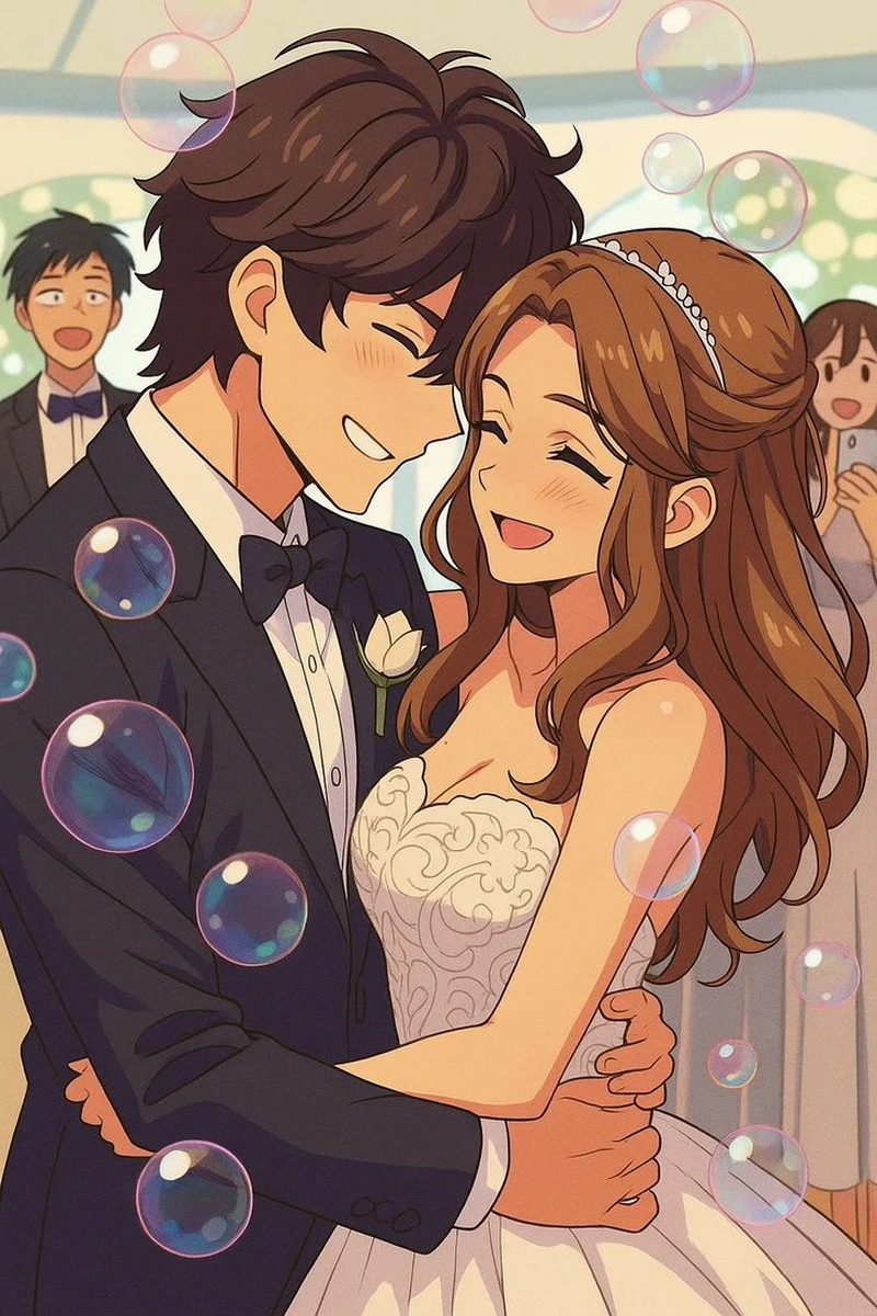 ảnh anime cô dâu chú rể mang vẻ đẹp lãng mạn riêng
