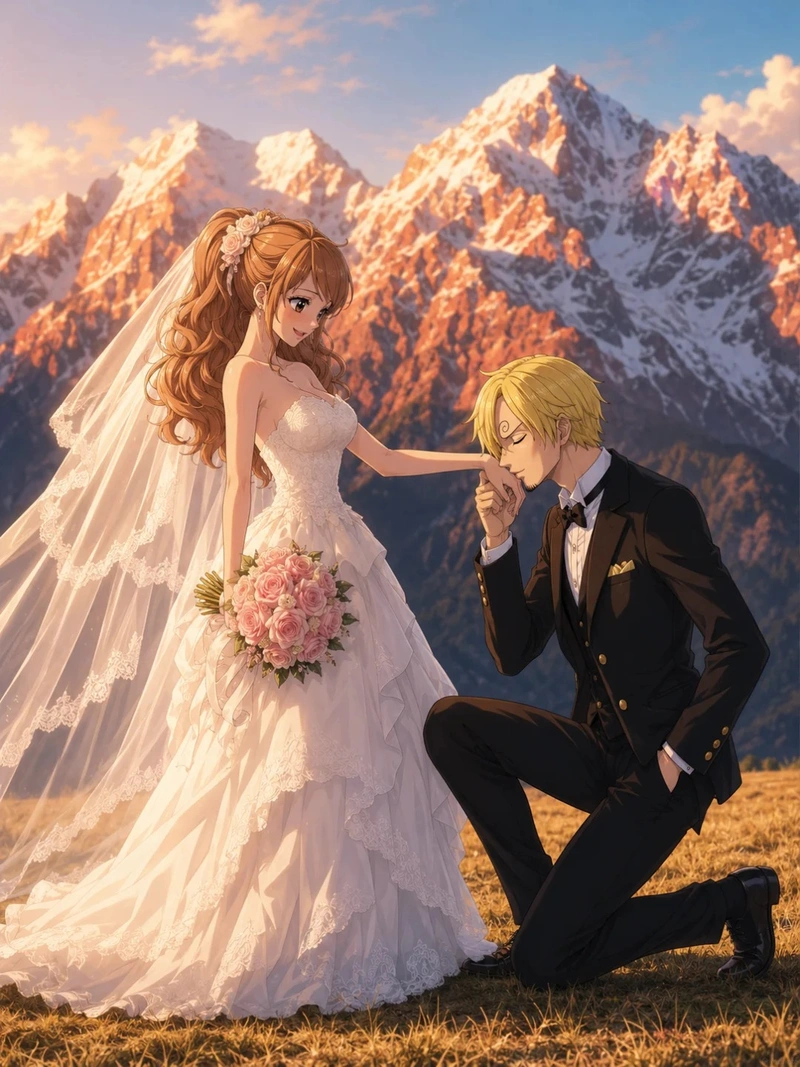 ảnh anime cô dâu chú rể trong ngày trọng đại